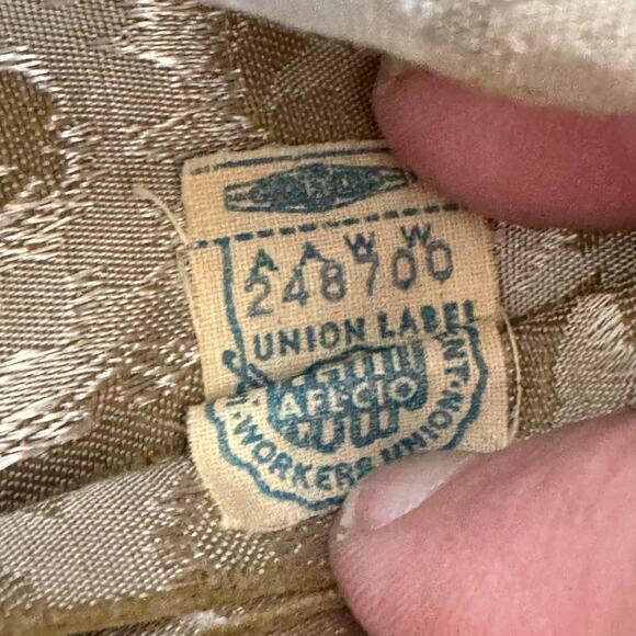 1950s Carol Craig Brocade Cocktail Dress Jacket Set Gold Sheath Formal Vintage - Picture 13 of 16